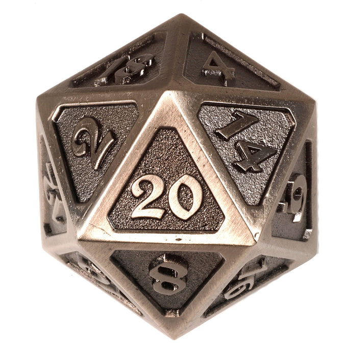 Dire d20 - Mythica Battleworn Silver