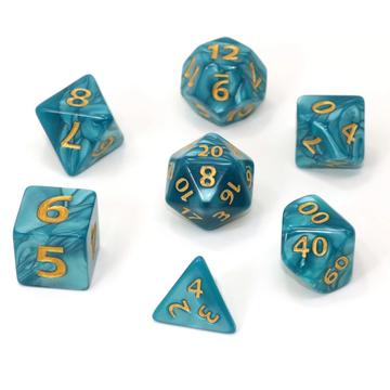 Die Hard Dice - Mega Dice - Teal Swirl W/ Gold