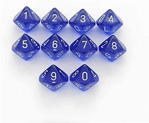 Chessex 10D10 Translucent Blue/White Chx23276