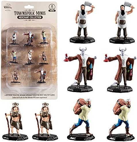 Monster Townsfolk Minis: Painted Merchant Collection (8 Pack)
