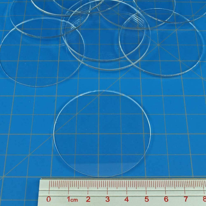 Miniature Bases, Circular, 55Mm, 1.5Mm Clear (10)