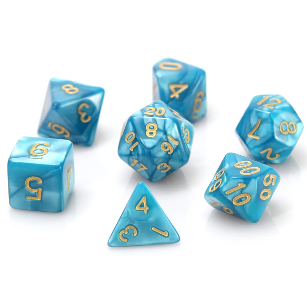 Rpg Set - Teal Swirl With Gold