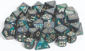 Chessex 36D6 12Mm Scarab Jade And Gold