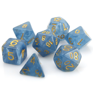 7 Piece Rpg Set - Sapphire With Gold