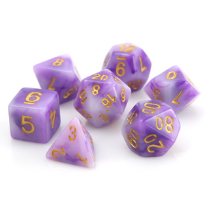 7 Piece Rpg Set - Amethyst With Gold