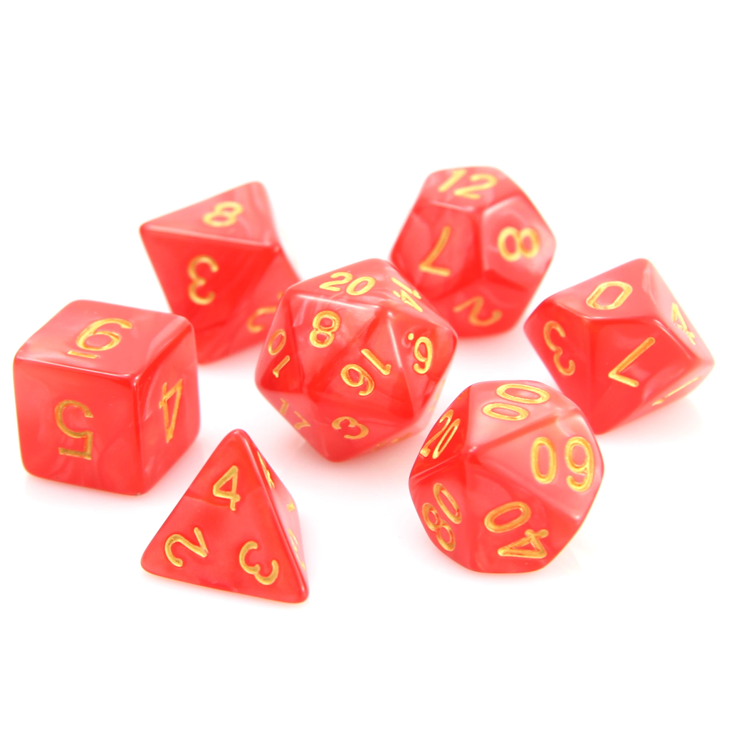 Rpg Set - Red Swirl With Gold