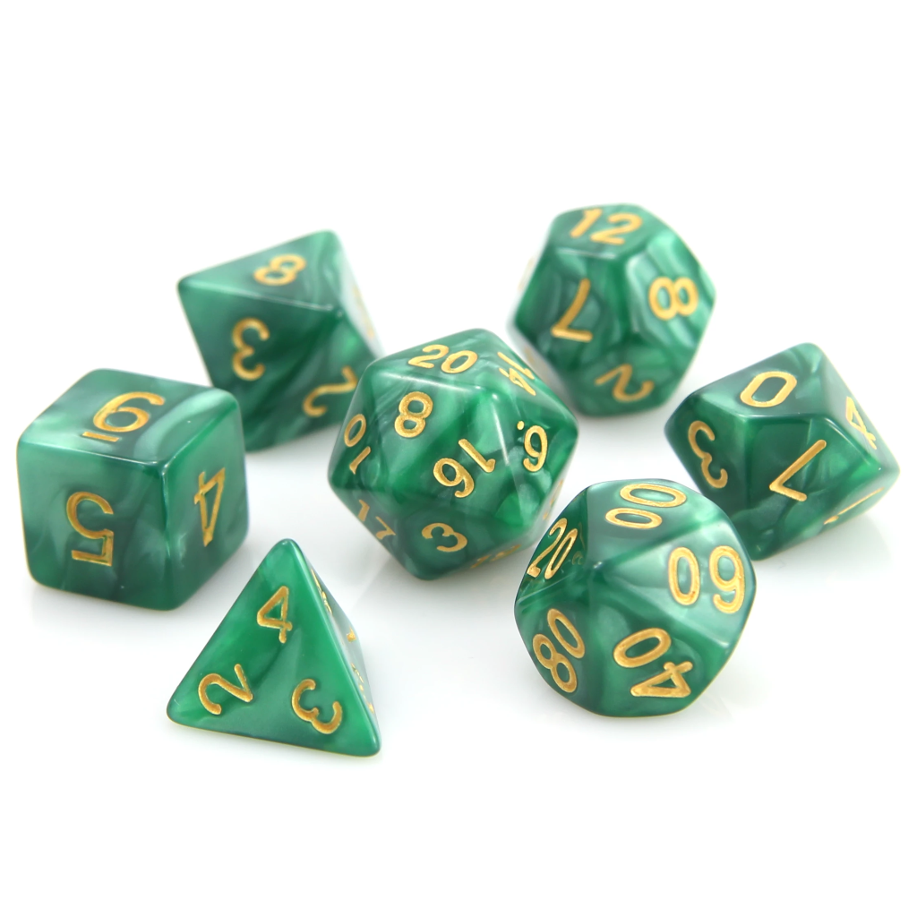 Rpg Set - Green Swirl With Gold