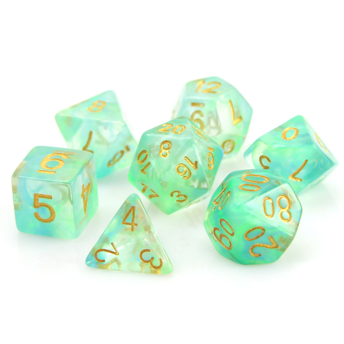 7 Piece Rpg Set - Emerald Wisp