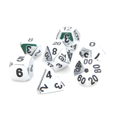 Die Hard Dice - Forge Dice - Shiny Silver W/ Black