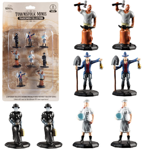 Monster Townsfolk Minis: Painted Tradesmen Collection (8 Pack)
