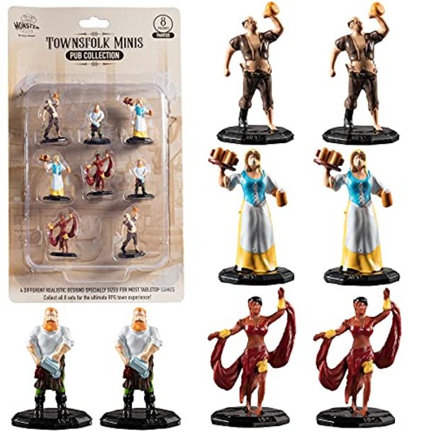 Monster Townsfolk Minis: Painted Pub Collection (8 Pack)
