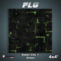 Flg Mats: Robot City 1: Green 24" X 14"