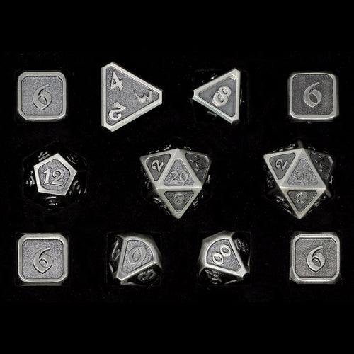 Die Hard Dice -  Mythica Battleworn Silver - 11 Piece Set