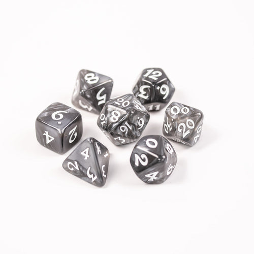 7pc RPG Set - Elessia Essentials - Gray with White
