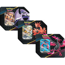 Load image into Gallery viewer, Pokémon Tcg: Crown Zenith: Galarian Articunos, Galarian Zapdos, Galarian Moltres Tin Release 03-17-23
