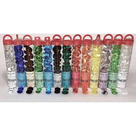 Green Catseye Glass Counters In Tube