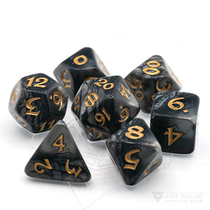 7 Piece RPG Set - Elessia - Shale with Gold