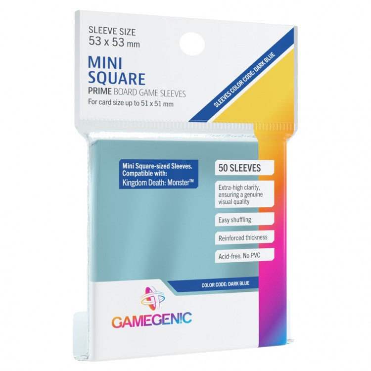 Gamegenic Prime Board Game Sleeves: Mini Square (Dark Blue)