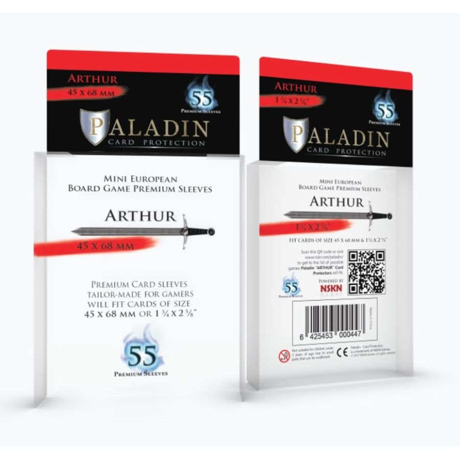 Paladin Board Game Sleeves: Arthur (45x68mm) Paladin Board Game Sleeves: Arthur (45x68mm)