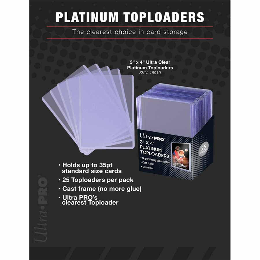 Ultra Pro: Toploader: 3X4 Ultra Clear Platinum (25Ct)
